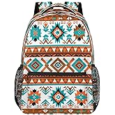 Peaom Geometric Ethnic Aztec Print Backpack for Kids Women Men School Backpacks Girls Boys Adults Bookbag Laptop Computer Back Pack Casual Daypack