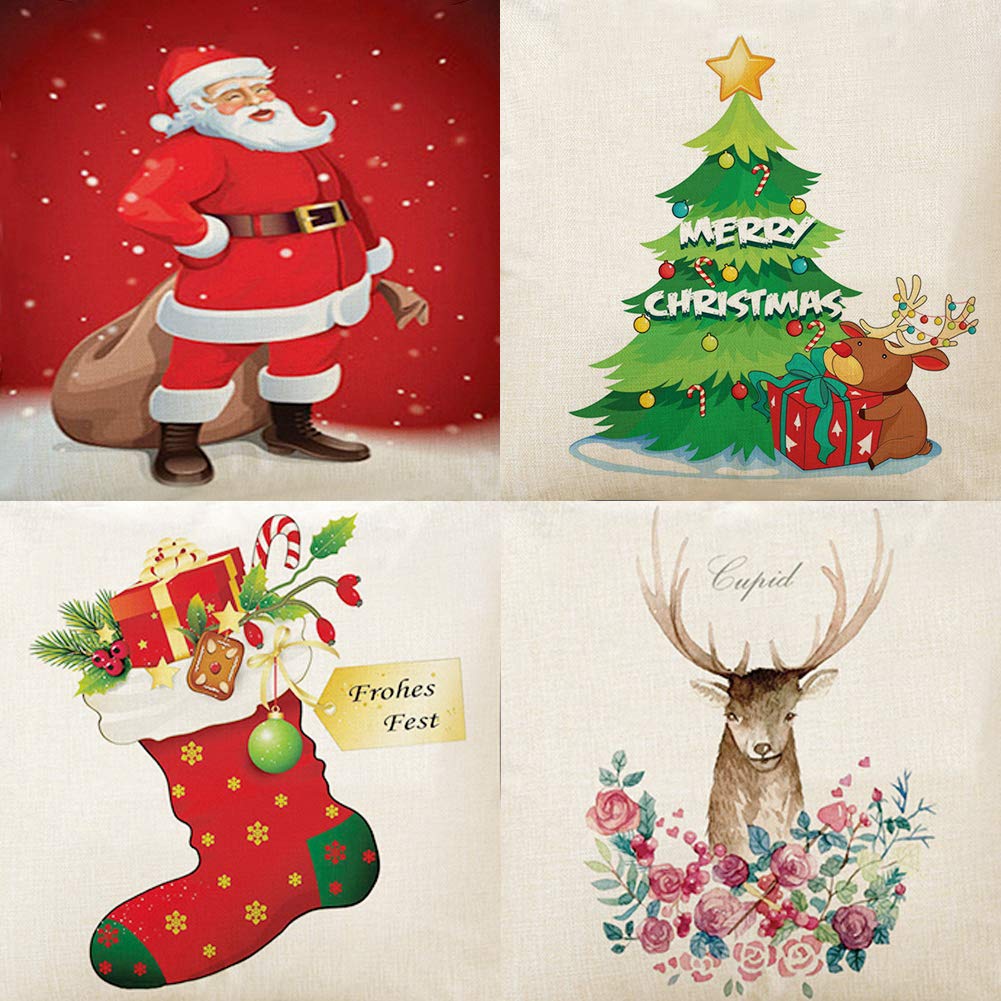 Christmas Pillow Covers, 4 PCS 18\