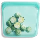 Stasher Silicone Reusable Storage Bag, Sandwich (Aqua) | Food Meal Prep Storage Container | Lunch, Travel, Makeup, Gym Bag |