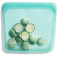 Stasher Reusable Silicone Storage Bag, Food Storage Container, Microwave and Dishwasher Safe, Leak-free, Sandwich, Aqua
