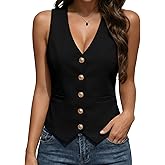 Mina Self 2026 Summer Women's Sleeveless Vest Tops Blazer - V-Neck Lightweight Slim Cropped Trendy Casual Office Work Short