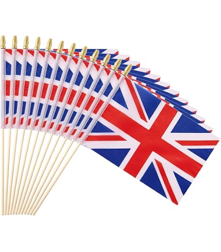 12 Pack UK Flag Desk Flags - British United Kingdom Table Flags With Stand, 8.2x5.5" Mini Decor - View #6