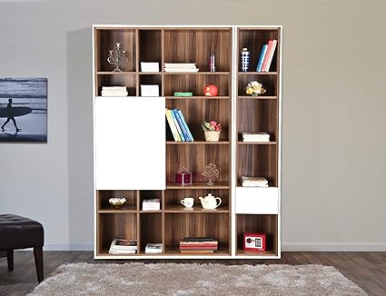 HomeTown Fabiola High Gloss Dual Tone Book Case
