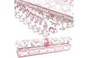 QECOR Scented Drawer Liners and Shelf Liners - Royal Damask Pattern - Eight (8) Large 14 x 19½ Inch Sheets - Non-Adhesive Paper Sheets for Kitchen, Bathroom and Dresser Drawers (English Rose)