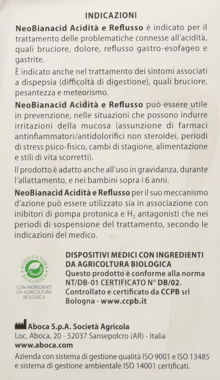 Aboca NeoBianacid Acidity and Reflux, 45 Tablets, 45 Count (Pack of 1) - Image 3