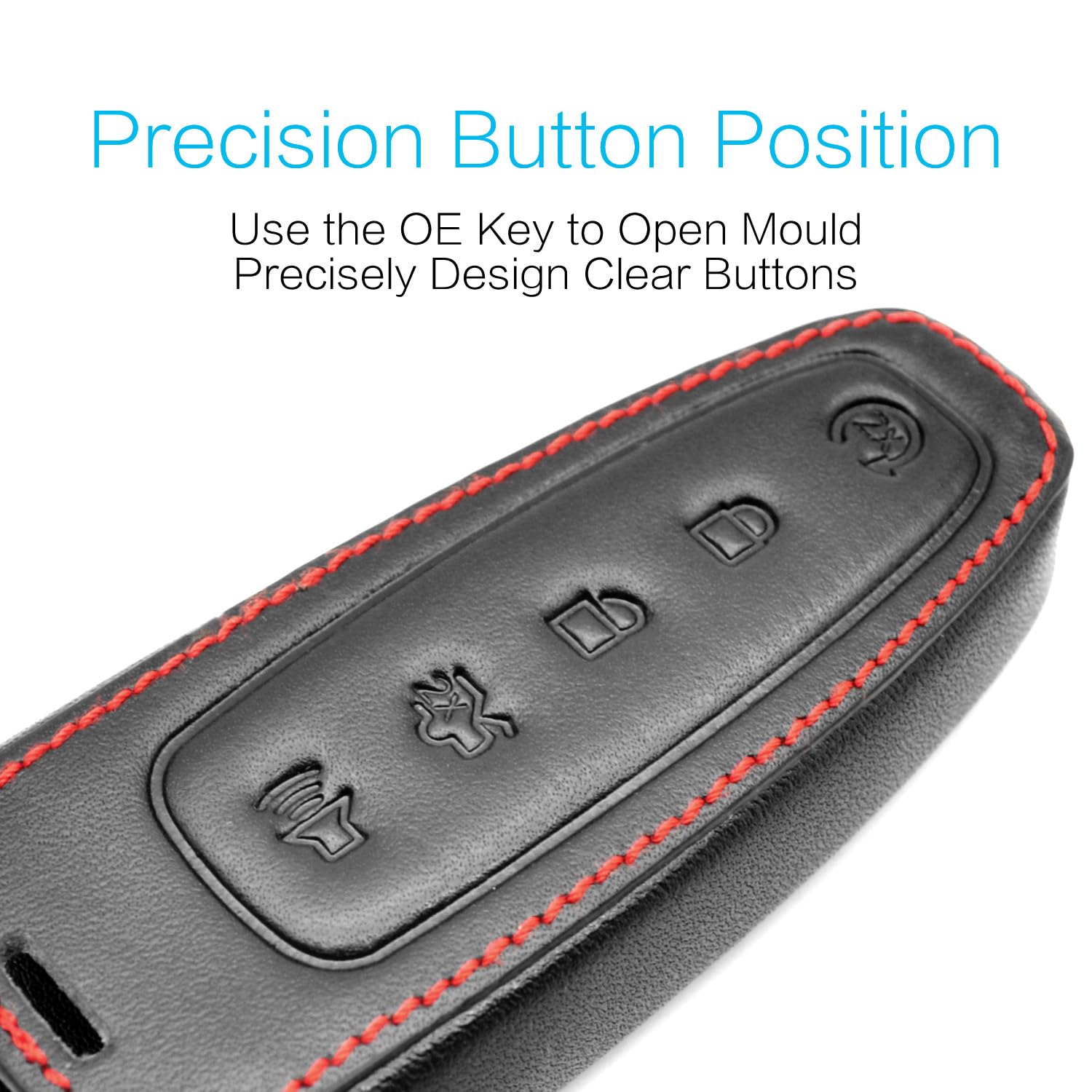 MECHCOS Compatible with Ford Edge Escape Expedition Explorer Fiesta Flex Focus Taurus C-Max Lincoln MKS MKT MKX Navigator MKZ Key Fob Cover Case Leather Holder Bag Key Chain
