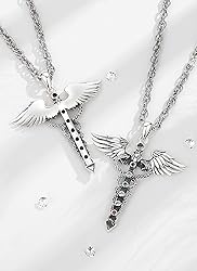 CELESTIA Silver Caduceus 7 Chakra Necklace for