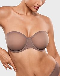 INLYRIC Women's Sheer Strapless Bras Mesh Sexy