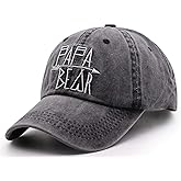 KKMKSHHG Unisex Papa Bear Denim Hat Adjustable Washed Dyed Cotton Dad Baseball Caps