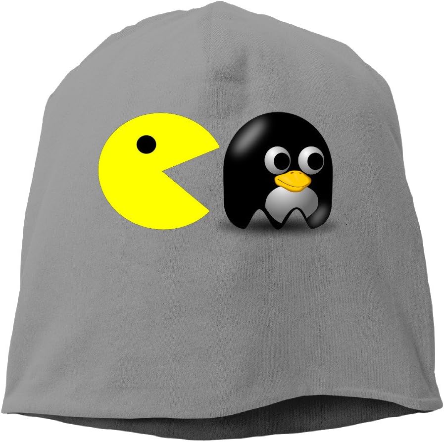 YUVIA Pacman Logo Men's&Women's Patch Beanie RowingBlack Cap Hat For Autumn And Winter