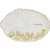 Mud Pie Stoneware Bunny Platter; 11" x 16"