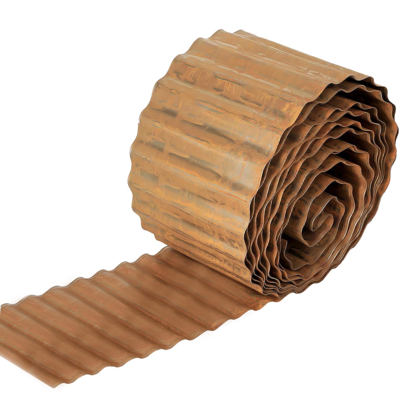 Metal Lawn Edging,6 Inch x 20FT Sturdy Corrugated Metal Garden Edging Border Flexible Garden Border Edging Landscape Edging for DIY Flower Beds,Lawns,Pathway (Rusted)