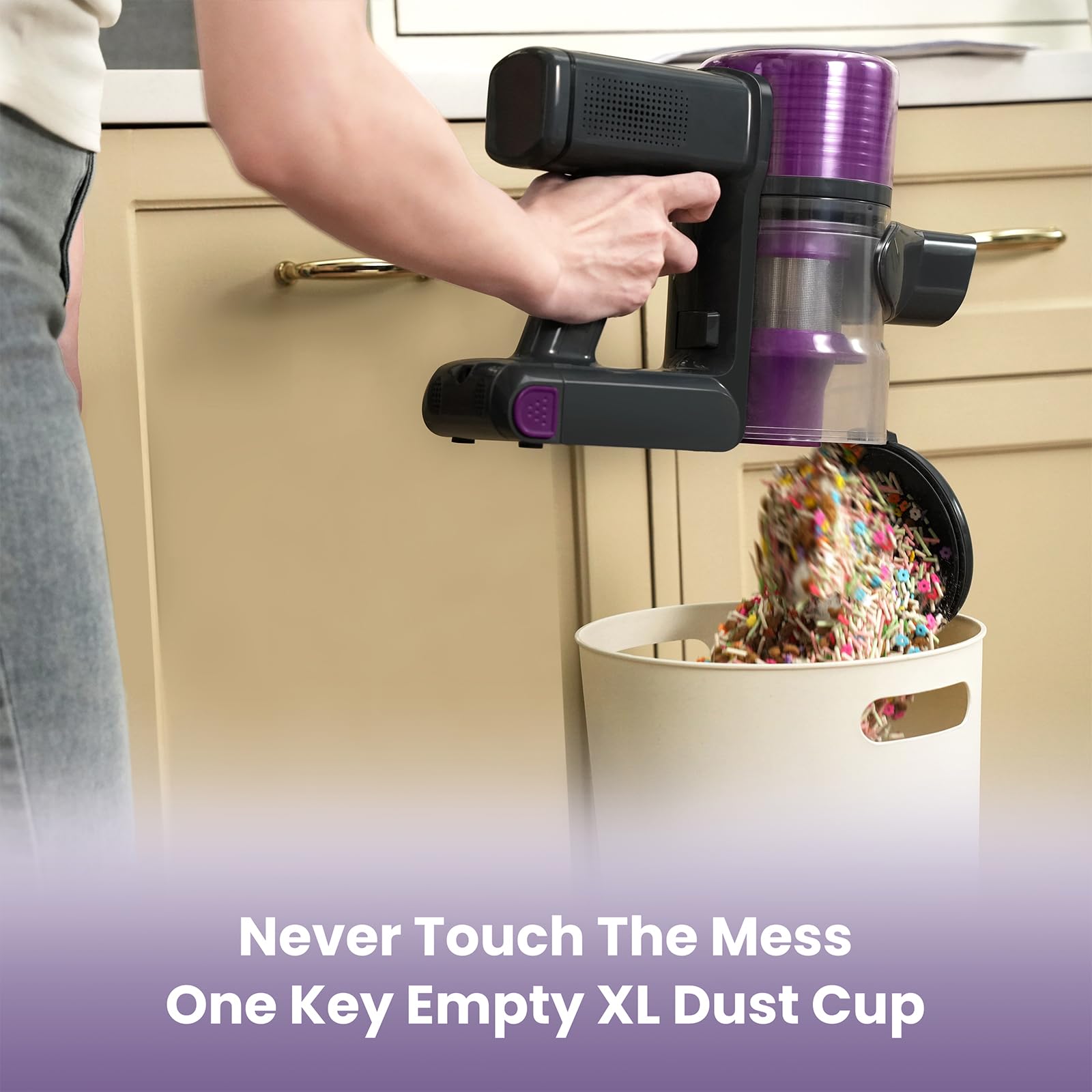 Cordless Vacuum Cleaner for Home | 400W Powerful Stick Vacuum | Long Runtime Detachable Battery | LED Display | Deep Clean for Hard Floor Carpet