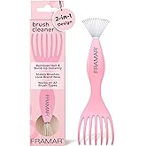 FRAMAR Premium Hair Brush Cleaner Tool – Hairbrush Cleaner Tool, Brush Cleaner Tool for All Types, Comb Cleaner – 2 in 1 Desi