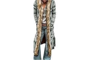 JURANMO Long Cardigan for Womens Winter Faux Fur Outerwear Vintage Open Front Overcoats Thicken Warm Trench Coats