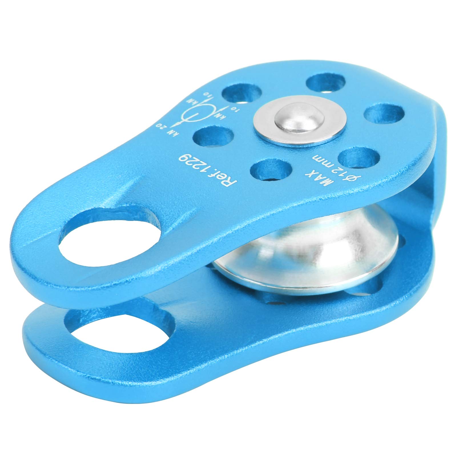 Alomejor 20KN Micro Climbing Pulley Fixed Side Pulleys Heavy Duty Pulley for Outdoor Aerial Work(blue)