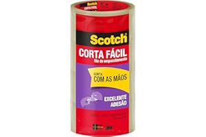 Scotch, 3M, Fita de Empacotamento Corta Fácil, 4 Rolos, 45mm x 40M