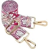 ZOOEASS Wide Shoulder Strap Adjustable Replacement Belt Guitar Style Crossbody Bag Handbag Strap Multicolor Canvas Straps(Wide:1.5in)(Color53)