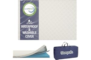 Sleepah Pack and Play Mattress Pad Portable Memory Foam; Double-Sided (Firm for Babies, Soft for Toddlers) Portable Waterproo