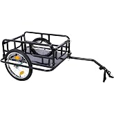 Foldable Bike Cargo Trailer with Bike Hitch, Bicycle Wagon Trailer with 16" Wheels Reflectors, Large Loading Bike Trailer Storage Cart