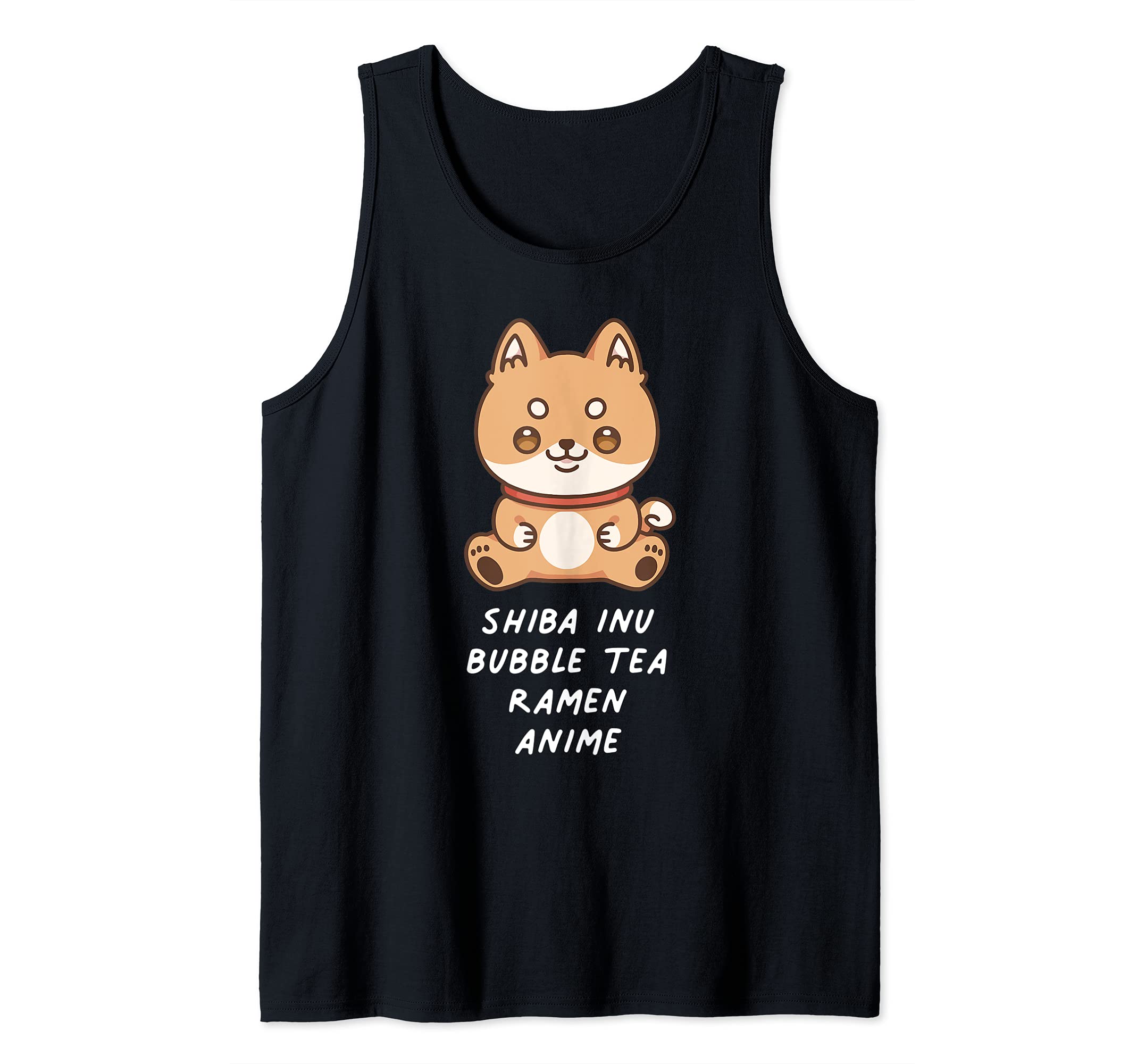 Shiba Inu Bubble Tea Ramen Anime Japanese Kawaii Dog Owner Tank Top