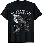 Black Crow, F-Caw-F Funny Black Bird Moon Gothic Adult Humor T-Shirt