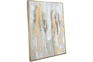 ZESSONIC Gold Abstract Wall Art Decor - Framed Texture Paintings Modern Canvas Artwork with Hand-Painted Gold Foil for Modern Style Decor, Ready to Hang