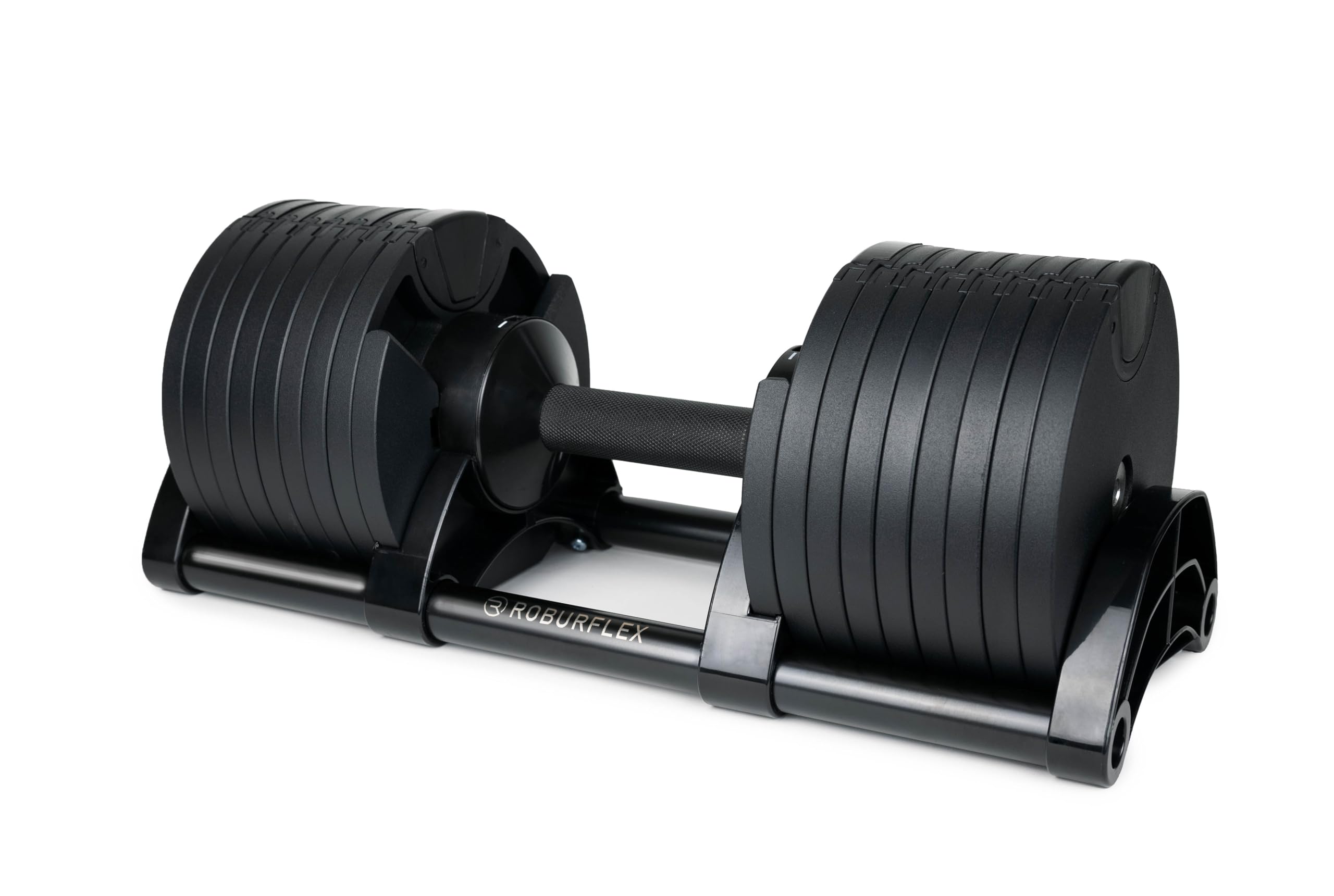 Photo 1 of Adjustable Dumbbell (Single) by ROBURFLEX for Workout Strength Training Fitness Home Gym (BLACK - 80LB)