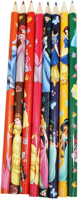 Amazon ディズニープリンセス キャラクター色鉛筆セット 8本 文房具 オフィス用品 文房具 オフィス用品