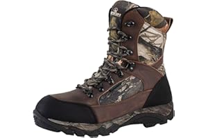 R RUNFUN Men's Waterproof Hunting Boots Camo Hiking Boots Insulated Military Tactical Work Boot, 8" Breathable Non-slip Outdoor Shoes, 400G Thinsulate