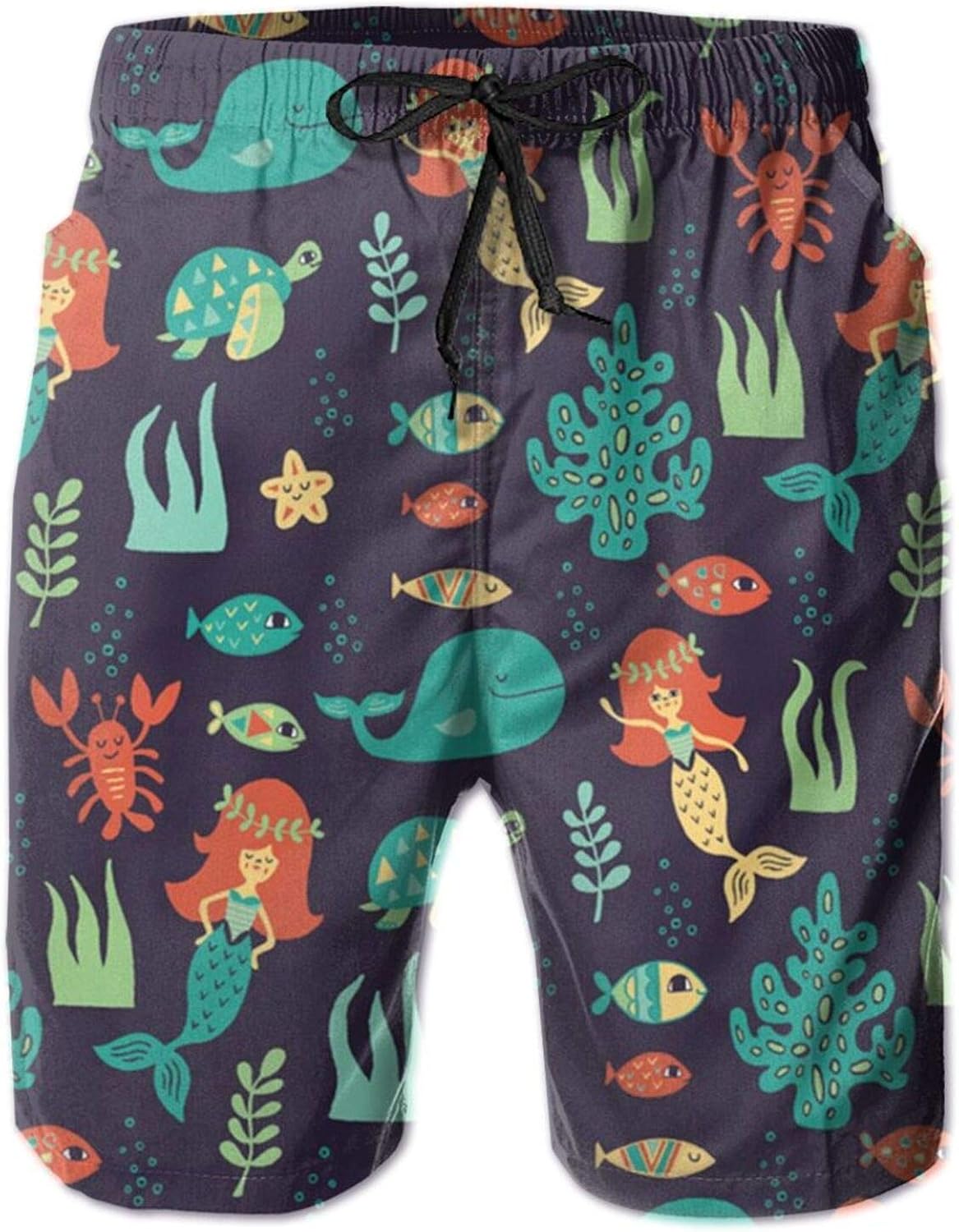 Little Mermaid Mens Swim Trunks Summer Casual Athletic