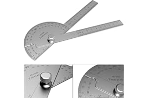 ForoGore Stainless Steel Protractor 180 Degrees Two Arm Ruler Adjustable Angle Protractor Woodworking Ruler Craftsman Angle Measure Tool (10 cm/ 3.94 Inch)