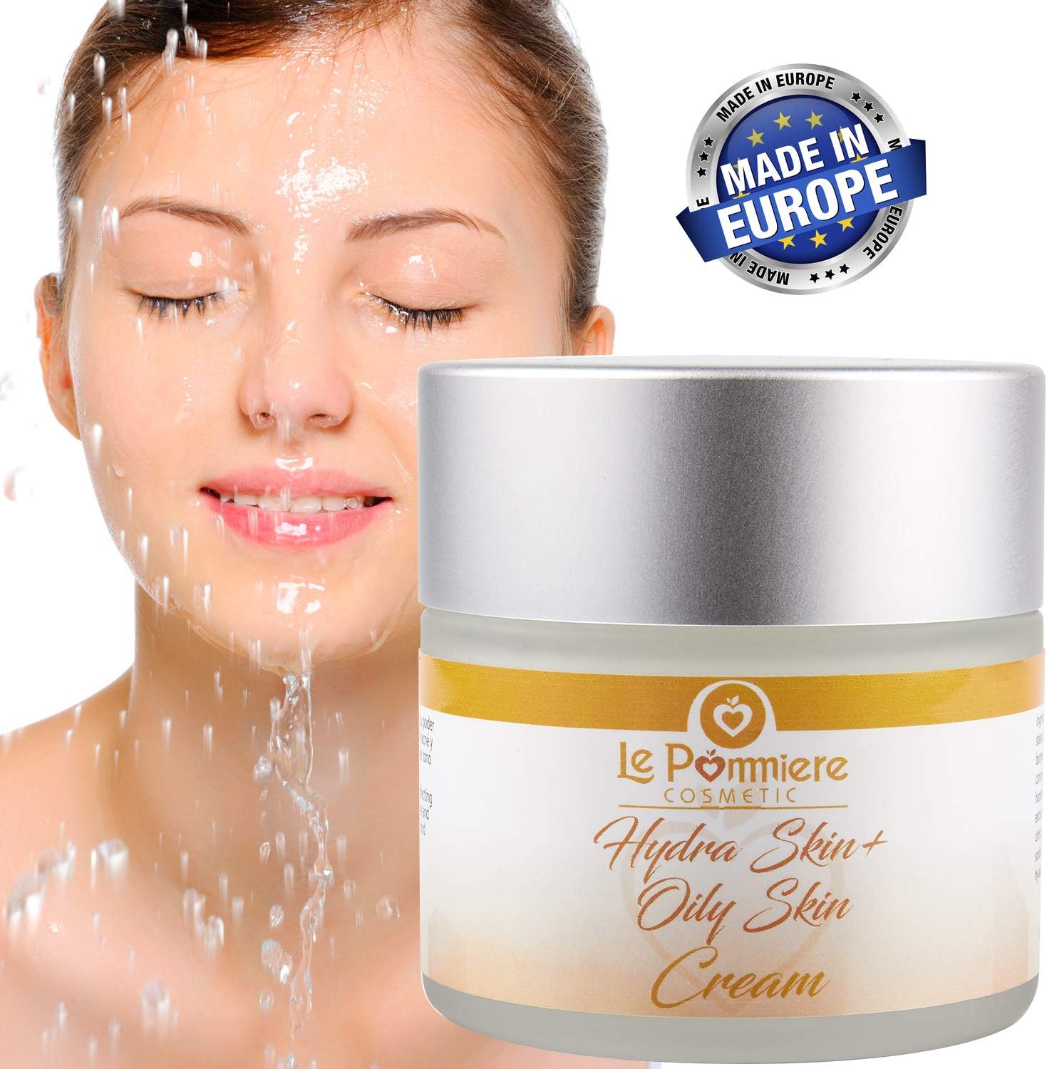 Moisturizer oily skin for face 50ml. Cream for oily, combination and acneic skin for man or woman. hyaluronic acid, Coenzyme Q10, Vitamin A, E. For teenagers, youth and adults