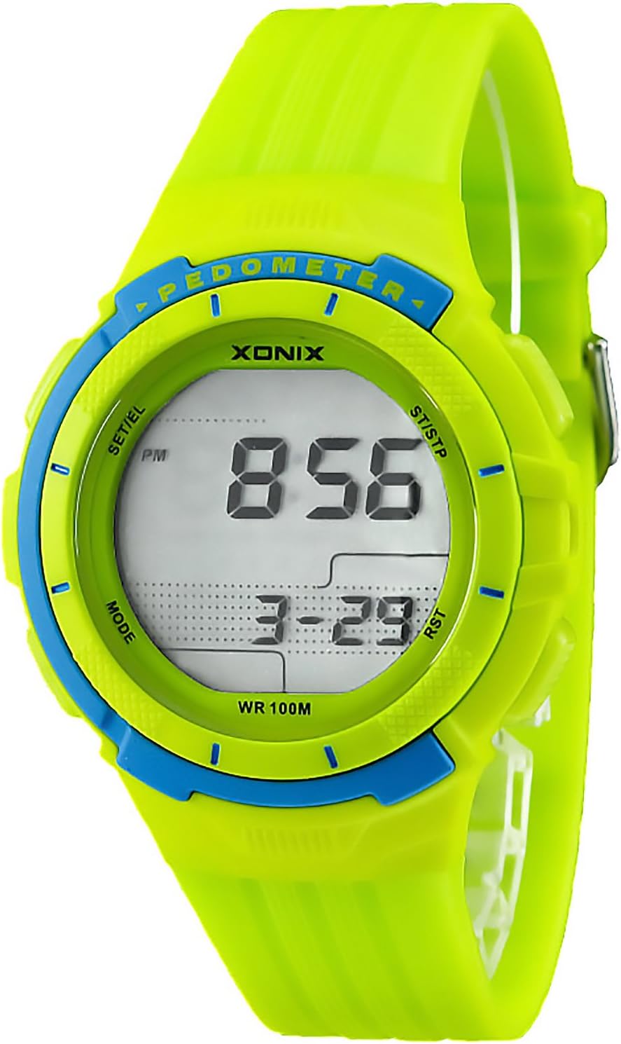 XONIX WR100M Unisex Pedometer Watch, Burned Calories, Exercise Data +More