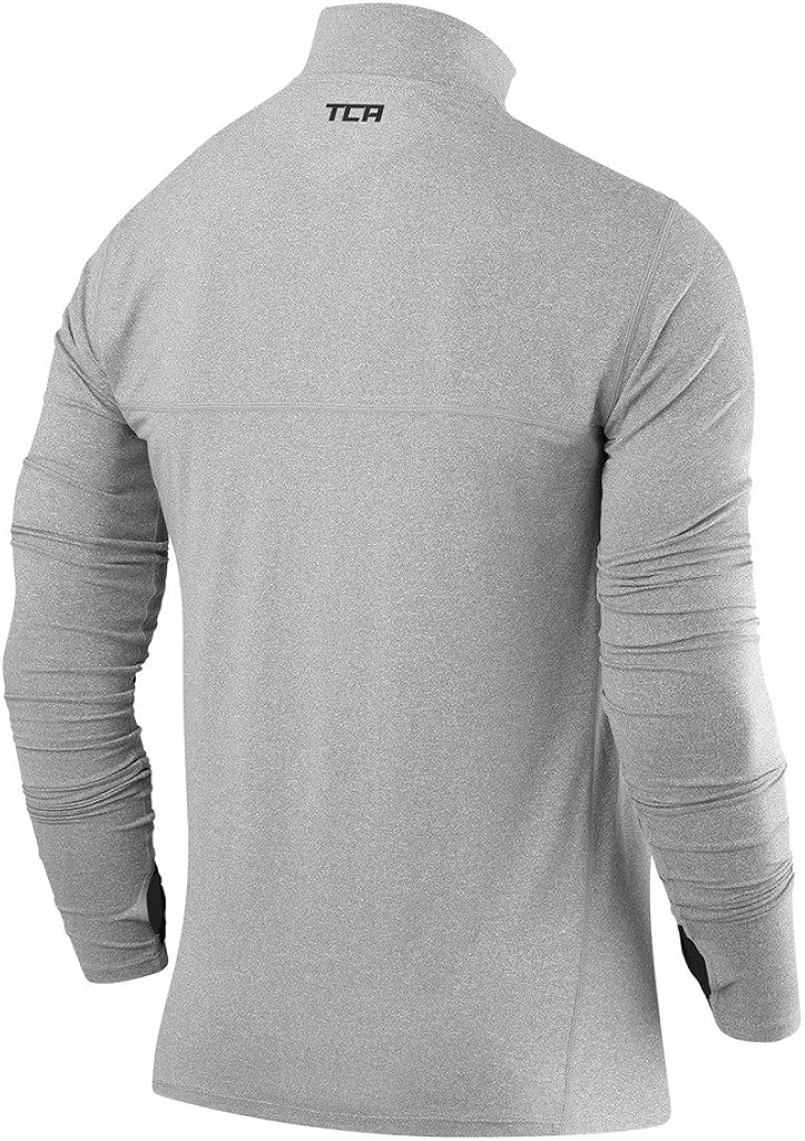 TCA Men's Fusion Pro Quickdry Long Sleeve Half-Zip Running Shirt: Clothing