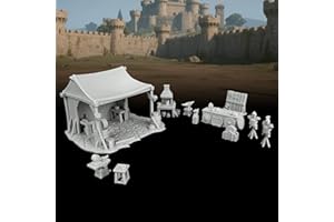 25mm Scale Unpainted TTRPG Workshop with Anvil, Furnace & Weapon Racks, Fantasy Map Props for Dungeons and Dragons,Gothic For