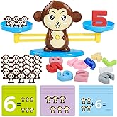 BAKAM Monkey Balance Scale Toy, Number Counting Blocks Games, Montessori Math Games for Kids 5-7, Preschool Kindergarten Lear