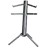 K&amp;M Konig &amp; Meyer 18860.000.35 Spider Pro Keyboard Stand | Height &amp; Depth Adjustment For 2 Keyboards | Extendable Arms | Mic Boom Thread | Cable Clamp | Folds For Travel German Made Black Anodized