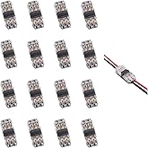 Low Voltage Wire Connectors, Solderless Small Gauge Wire Connectors, No Wire Stripping Cutting 2 Way 2 Pin Led Connector, Qui