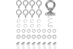 MOROINRIZ Strut Channel Nut and Eye Bolt Set - Heavy Duty Stainless Steel Eye Bolts M8, M10 | Zinc Plated Spring Nuts, Long Spring for Unistrut, M8, Pack of 8