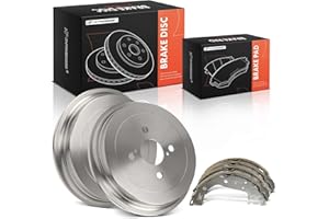 A-Premium 9.91 inch (251.6mm) Rear Brake Drums + Ceramic Shoes Set Compatible with Select Toyota Models - Yaris 2007-2014, 6-