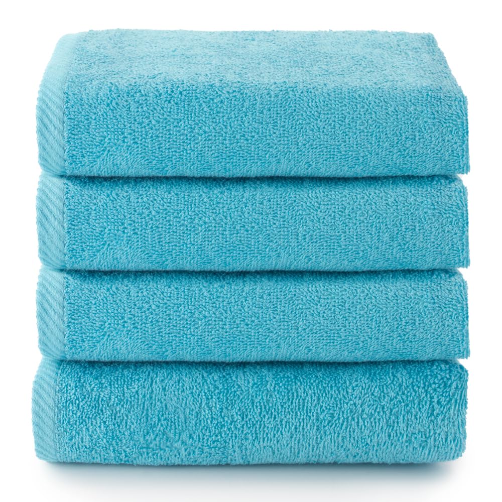 Top Towel - Plus - Bath Towels - 4 Face Towels or Bidet - 30x50cm - 100% Cotton - Aguamar