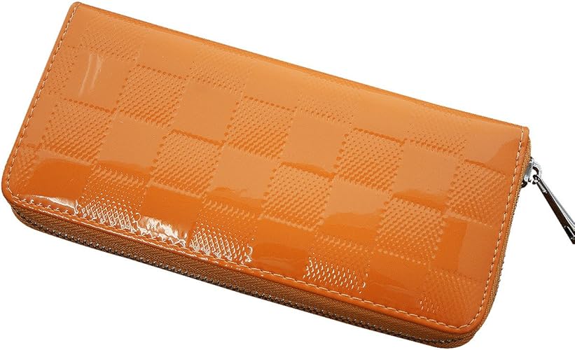 Amazon ベッキー Becki 長財布 レディース 牛革 エナメル ラウンドファスナーウォレット オレンジ Be001 08 ウェア シューズ 財布