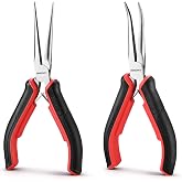 ARROW 2-Piece 6" Needle Nose Pliers Set, Mini Long &amp; Bent Nose Pliers | Small Needle Nose Pliers, Jewelry Making, Wire Wrapping, Wire Bending, Small Object Gripping