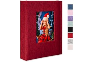 CHERRICH Small Photo Album 5x7 Linen Picture Book, Each Mini 26-Page Album Holds 52 Photos, Art Presentation Folder for Postcards & Picture Storage