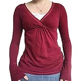 Women Fairy Grunge Tops Y2k Long Sleeve Shirt Lace Collar Vintage Aesthetic Slim Blouse Fall Clothes