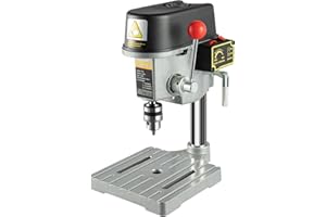 YUNLAIGOTOP 340W Mini Drill Press Bench, Mini Bench Drill Press, Portable Drill Workbench with 3 Speed Adjustable, Light-Duty DIY Craft Drilling Repair Tool for Home, DIY, Installing Furniture
