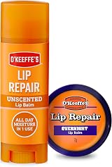 O'Keeffe's Lip Repair Lip Balm Unscented 4.2g & Overnight 7g Twin Pack