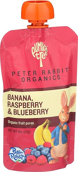 PETER RABBIT ORGANICS BABY RASPBERRY BANANA BLUEBERRY, 4 OZ