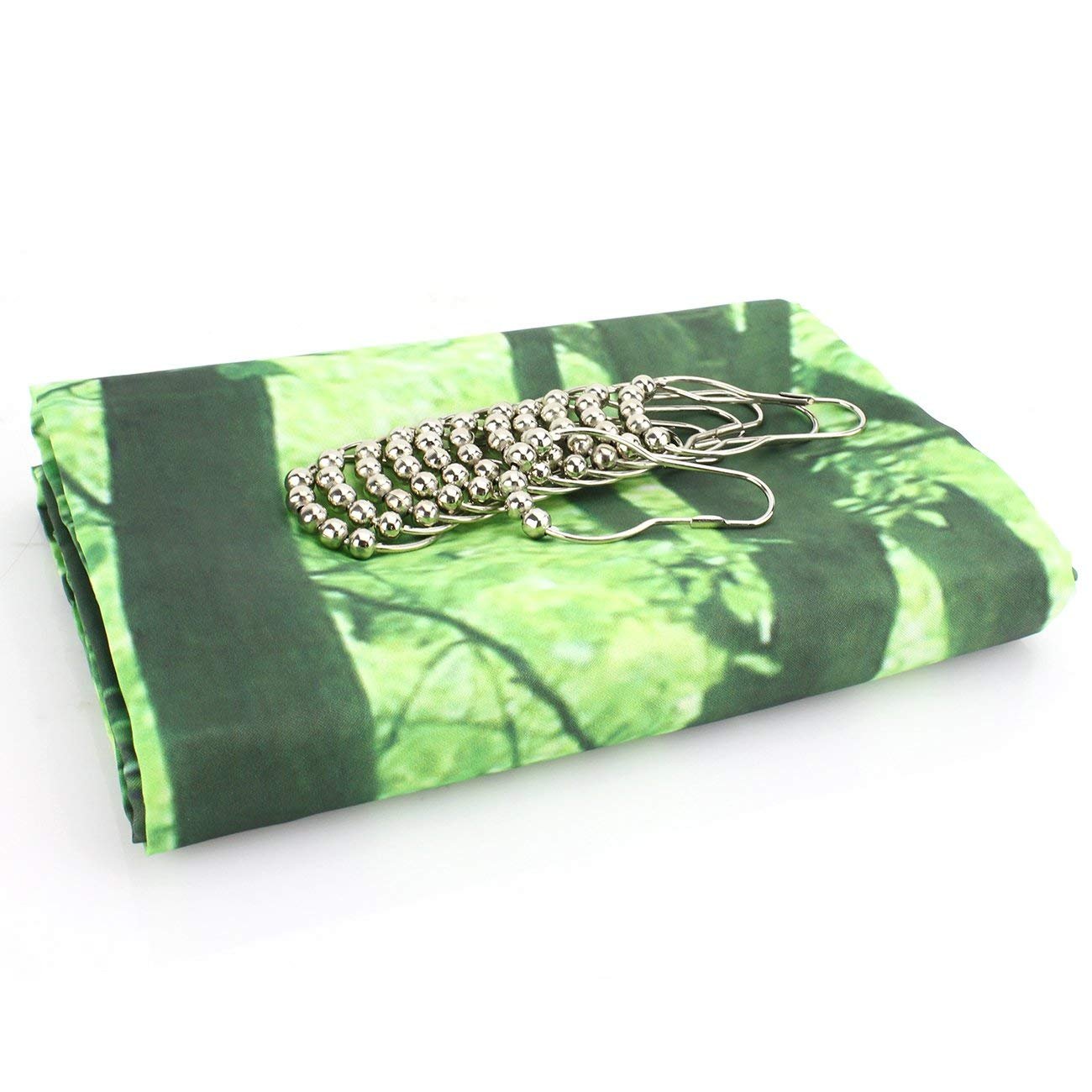 True Holiday Shower Curtain, Waterproof Polyester Shower Curtain Mildew Resistant Antibacterial Shower Curtain with 12pcs Hooks 180x180cm Tree